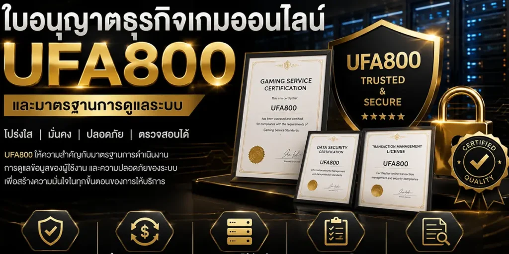 ใบอนุญาตธุรกิจเกมออนไลน์-UFA800-มาตรฐานการดูแลระบบ